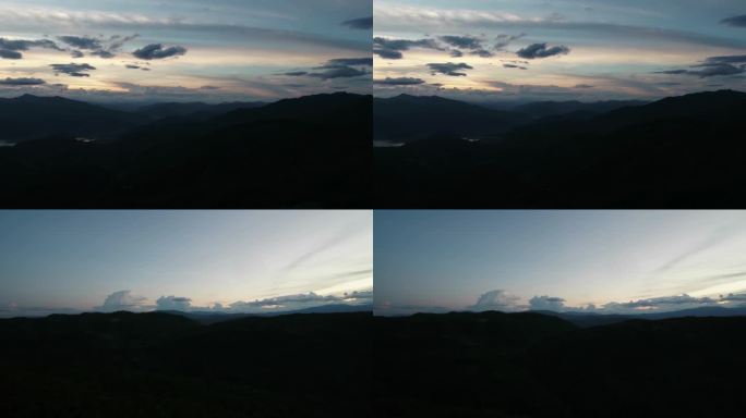 云南 墨江 山峦、夕阳 航拍