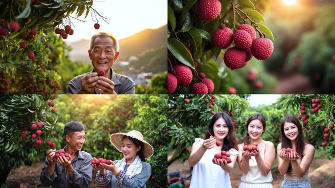 荔枝丰收灵山荔枝之乡