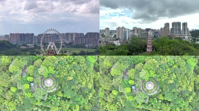 中山十景之一中山公园烟墩花塔