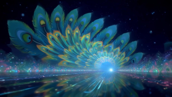 梦幻孔雀羽毛光效舞台