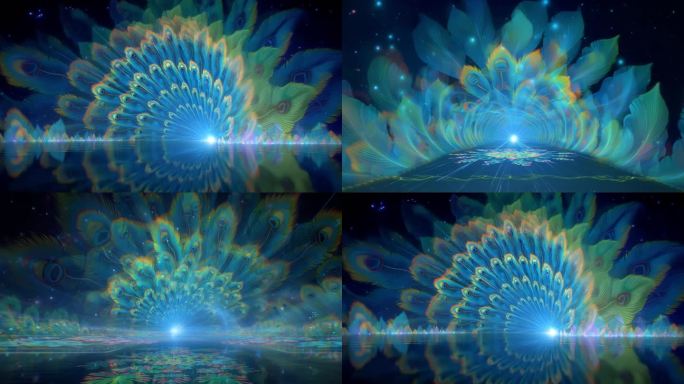 梦幻孔雀羽毛光效舞台