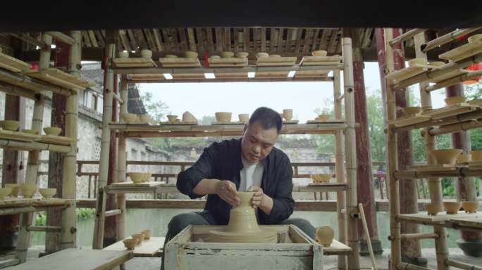 匠人手工制陶 传统陶瓷文化传承 瓯窑制作