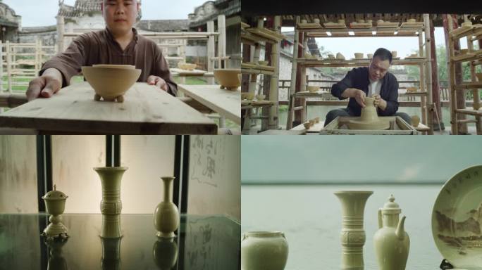 匠人手工制陶 传统陶瓷文化传承 瓯窑制作