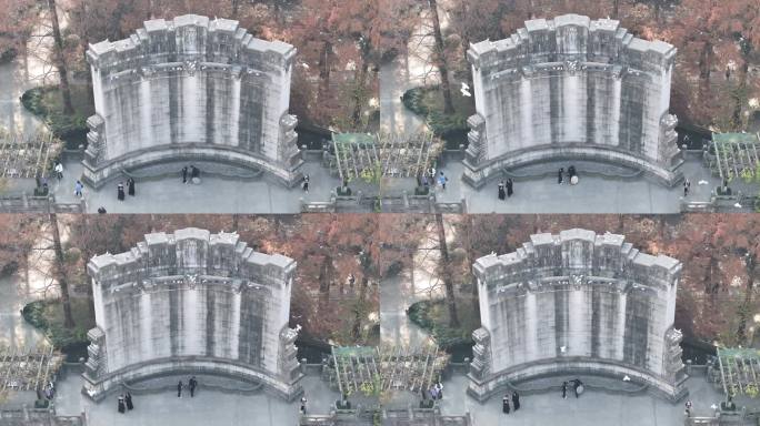 南京中山陵音乐台钟山风景区紫金山航拍4K