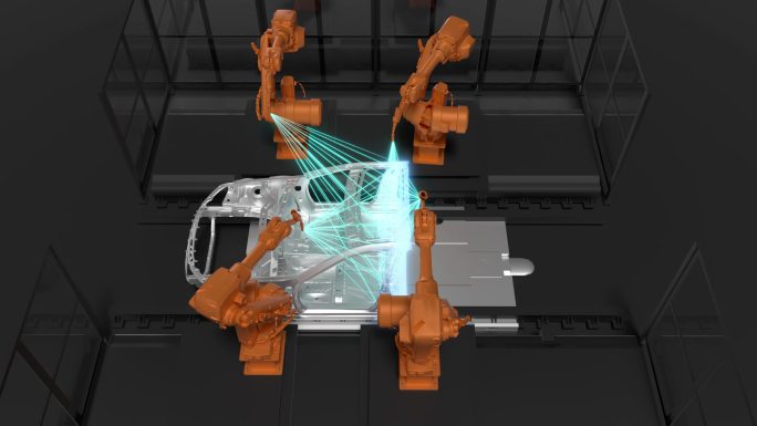 现代汽车智能制造扫描生长C4D动画工程