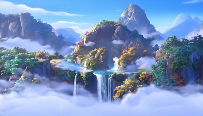 花果山 水帘洞福地洞天仙境瀑布