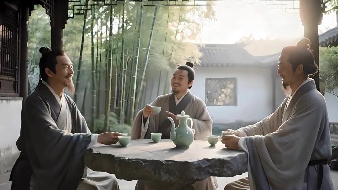 古代文人雅士聚会喝酒