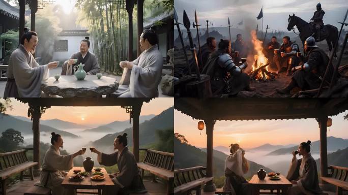 古代文人雅士聚会喝酒
