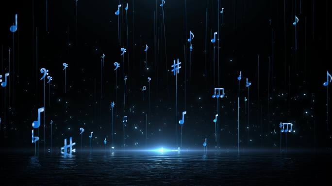 全息音符粒子动态视频背景舞台展厅