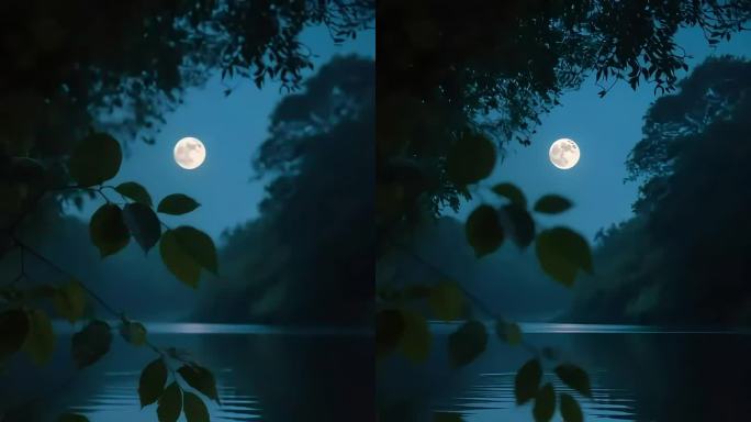 夜晚，月亮空镜