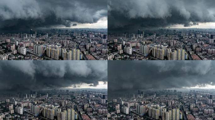 广州台风乌云暴雨4K