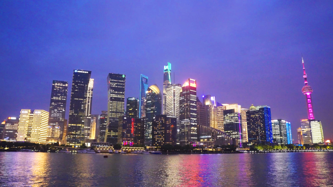 上海黄浦江外滩浦东繁华夜景
