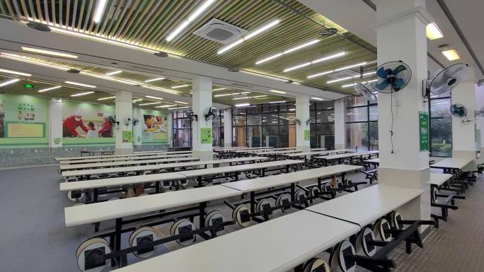 整洁的餐厅环境学校食堂空镜头