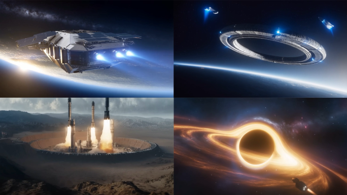 宇宙飞船火箭太空站飞行器宇航员星际探索