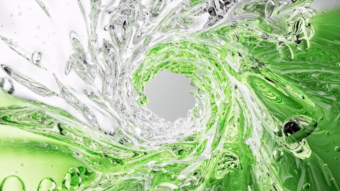 水油碰撞萃取成分精油透明细胞精华分子