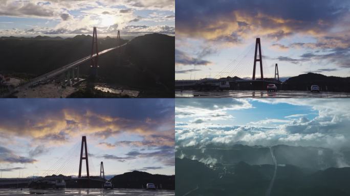 龙里河大桥航拍4k素材
