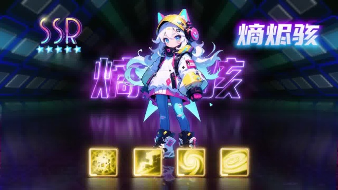 二次元少女赛博风动感展示