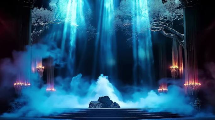 梦幻舞台光影秀神秘氛围场景