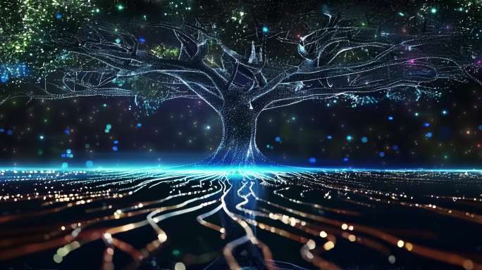 科技树生长与数据流动数字生命之树