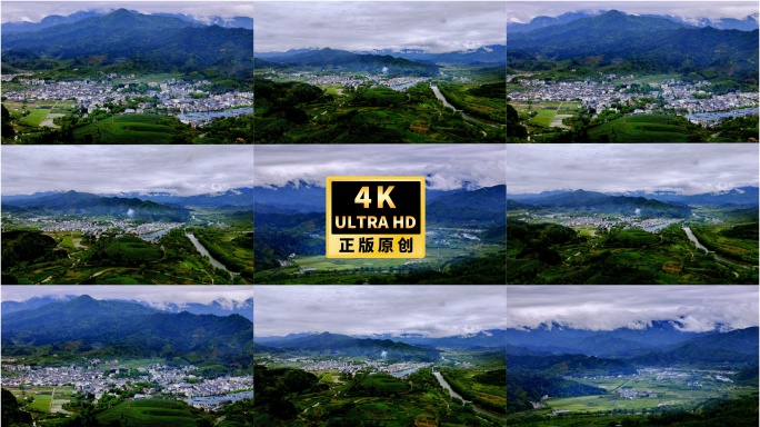 武夷山村庄县城山水田园乡村风光