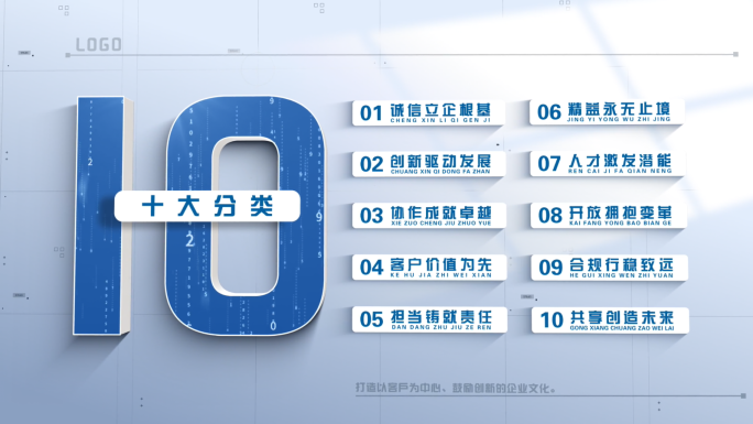 简洁蓝色信息文字分类
