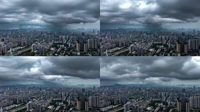 广州大范围台风乌云暴雨天气3