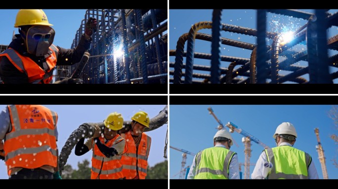 繁忙建筑工地工程师建设者