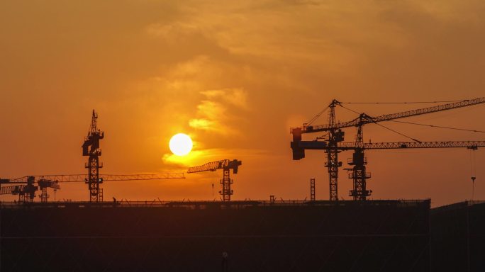 繁忙建筑工地工程师建设者
