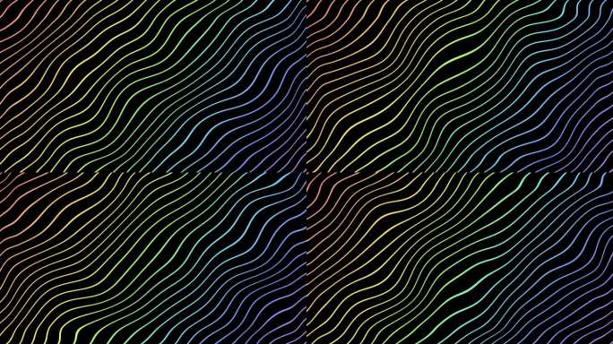 彩色波浪线条流动