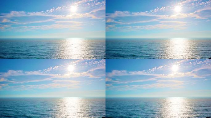 太阳，海洋，蓝天。概念视图。