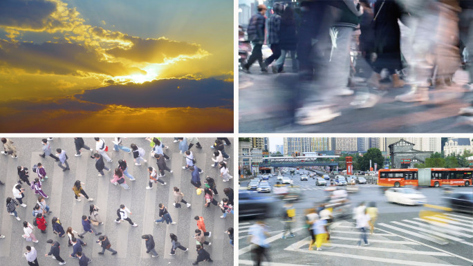 城市快节奏 转场 快闪 城市繁忙景象生活