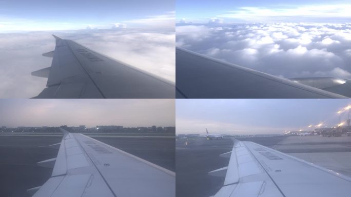 飞机舷窗外的云海风光