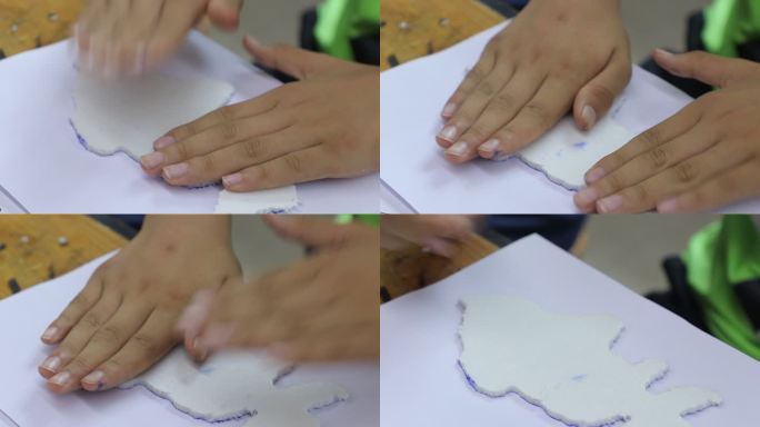 手工拓印鱼形图案