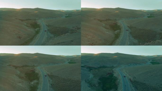 荒漠公路汽车行驶