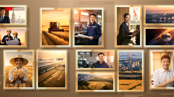 金色多图片照片墙展示