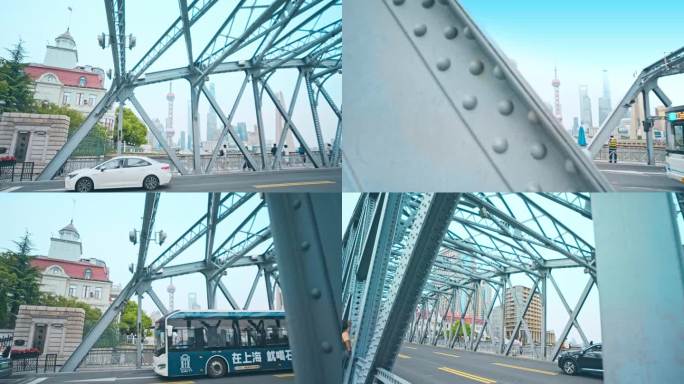 上海市外滩外白渡桥城市风景