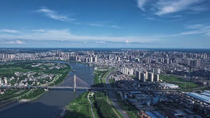 4K仙桃市城市大全景延时摄影02