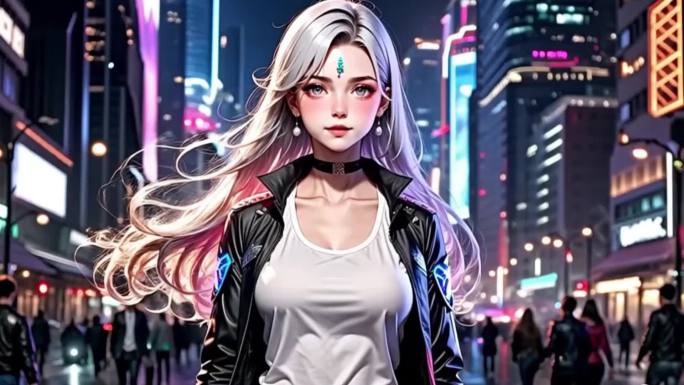 赛博都市潮流少女