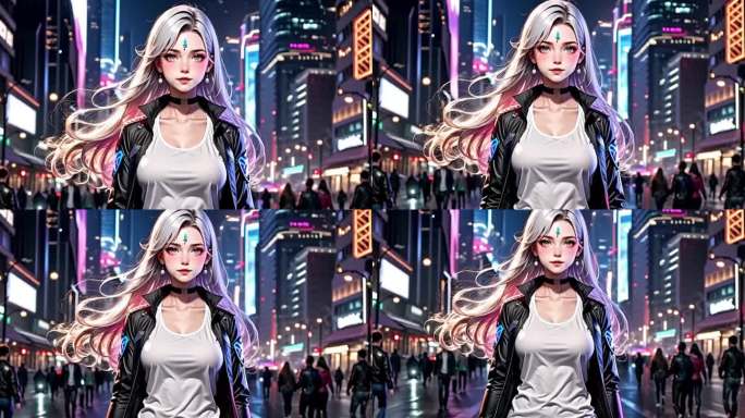 赛博都市潮流少女