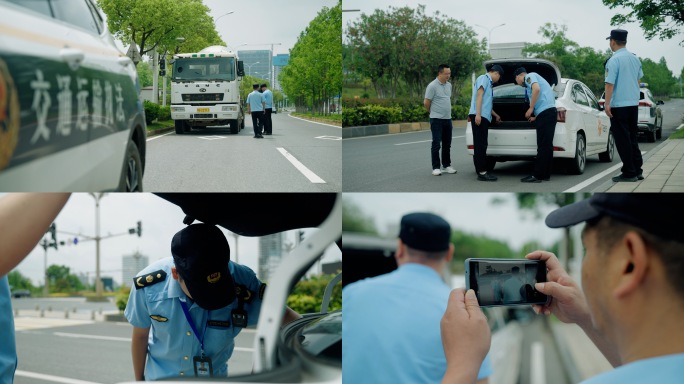 交通运输执法路上检查网约车大货车