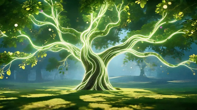 生命之树的奇幻生长 嫩芽生长成参天大树