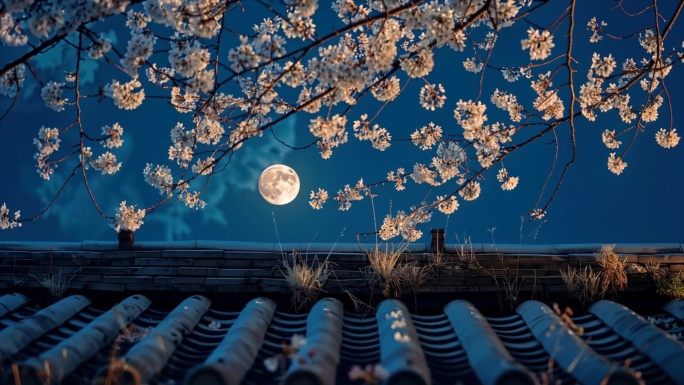 山谷月亮 唯美月亮 树梢月亮 乌云月亮