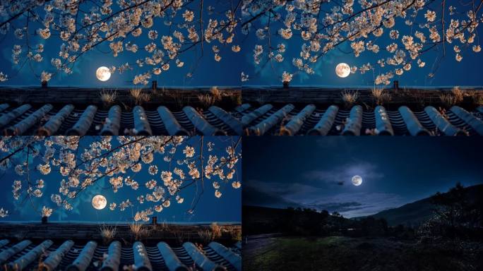 山谷月亮 唯美月亮 树梢月亮 乌云月亮