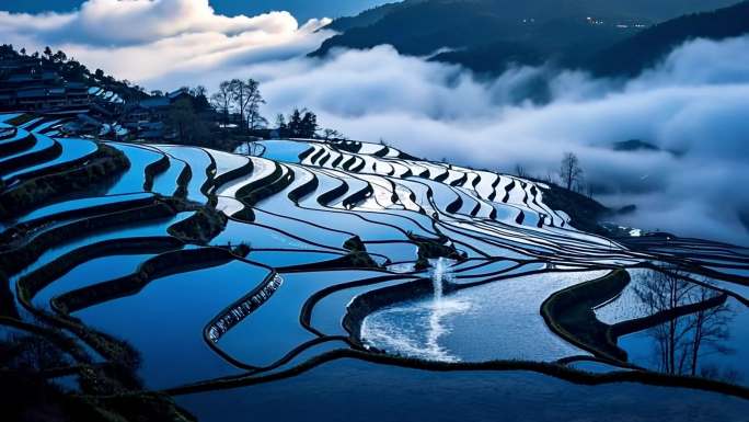 梯田云海风光中国梯田景观