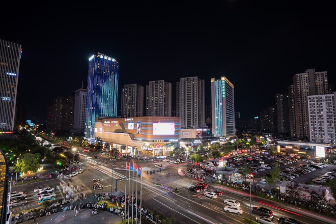 宜昌市中南路十字路口车流延时