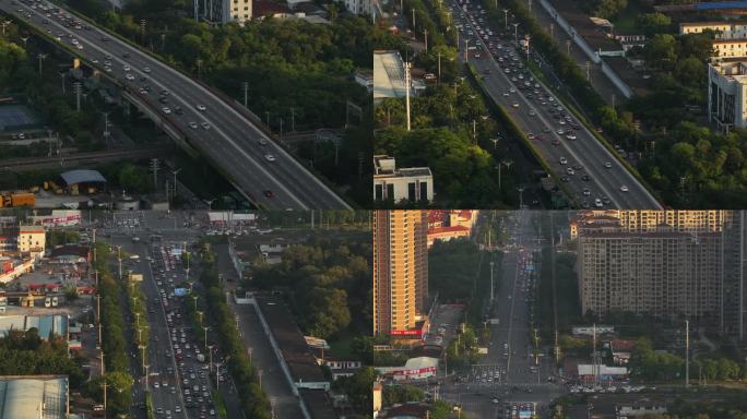 城市道路车流航拍