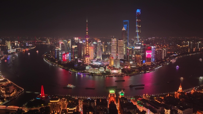 6K上海7月陆家嘴夜景航拍御4