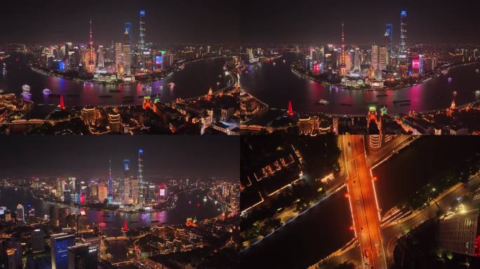 6K上海7月陆家嘴夜景航拍御4