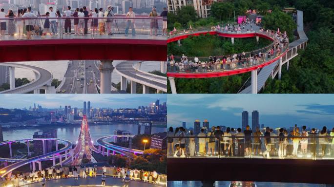 铜元之光观景台重庆城市夜景航拍