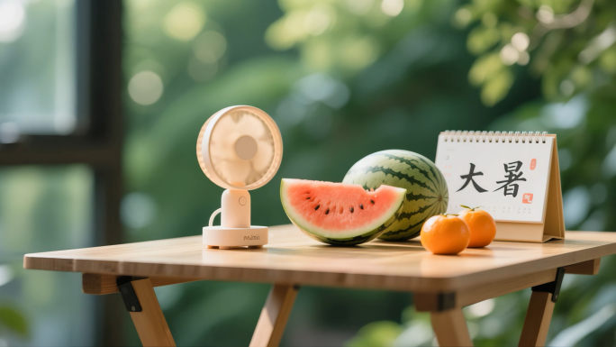 大暑节气惬意纳凉夏日慢生活空镜